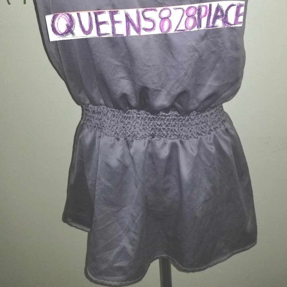 Charlotte Russe L Gray One Shoulder  Bow Top NWO - Picture 4 of 8